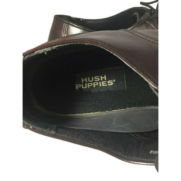 Hush Puppies Mens Oxford Shoes Size 8.5 Extra Wide Burgundy Leather Round Toe - Picture 9 of 12